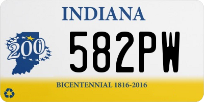 IN license plate 582PW