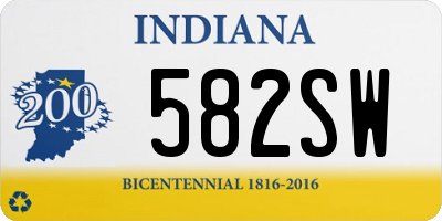 IN license plate 582SW