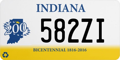 IN license plate 582ZI