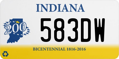 IN license plate 583DW