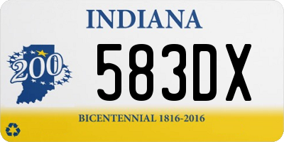 IN license plate 583DX