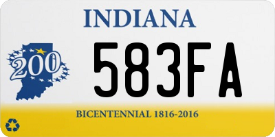 IN license plate 583FA