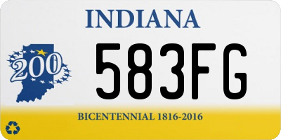 IN license plate 583FG