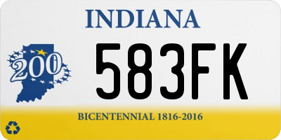 IN license plate 583FK