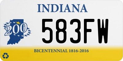 IN license plate 583FW