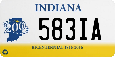 IN license plate 583IA