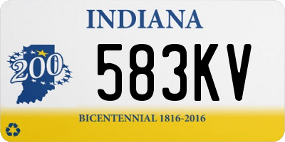 IN license plate 583KV