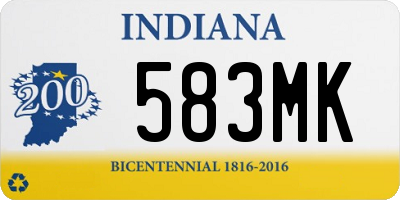 IN license plate 583MK