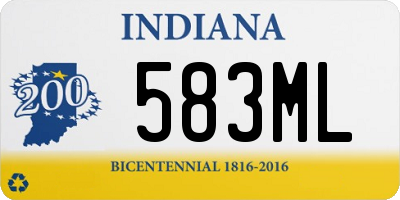 IN license plate 583ML