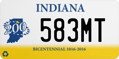 IN license plate 583MT