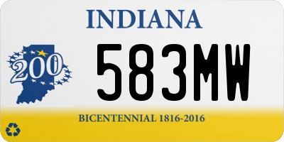 IN license plate 583MW