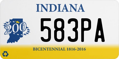 IN license plate 583PA