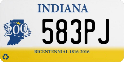 IN license plate 583PJ