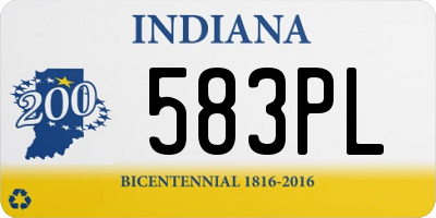 IN license plate 583PL