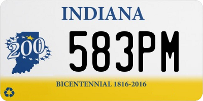 IN license plate 583PM