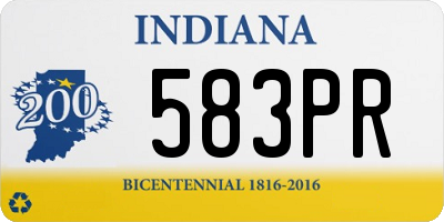 IN license plate 583PR