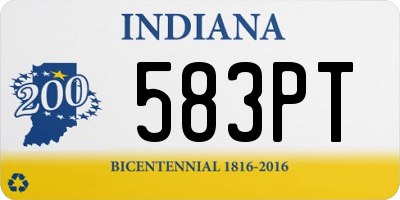 IN license plate 583PT