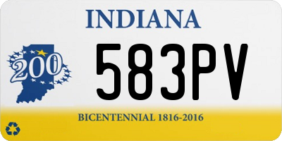 IN license plate 583PV