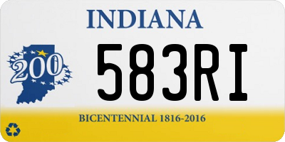 IN license plate 583RI