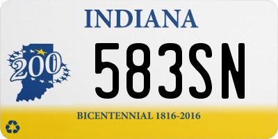 IN license plate 583SN