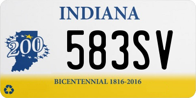 IN license plate 583SV