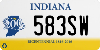 IN license plate 583SW