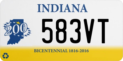 IN license plate 583VT