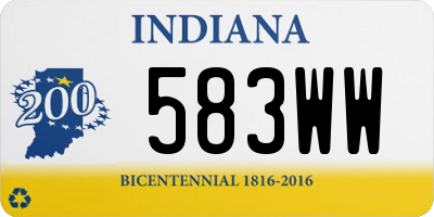 IN license plate 583WW