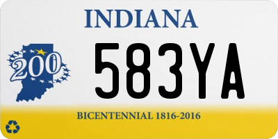 IN license plate 583YA