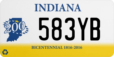 IN license plate 583YB