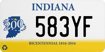 IN license plate 583YF