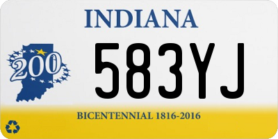 IN license plate 583YJ