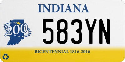 IN license plate 583YN