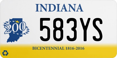 IN license plate 583YS