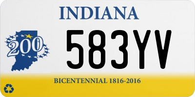 IN license plate 583YV