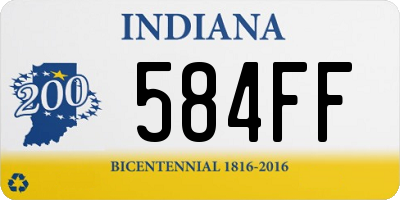 IN license plate 584FF