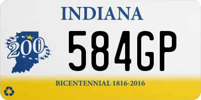 IN license plate 584GP