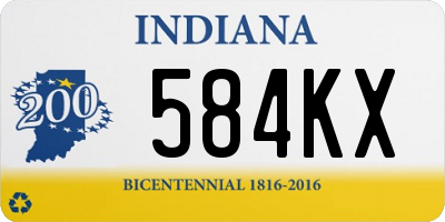 IN license plate 584KX