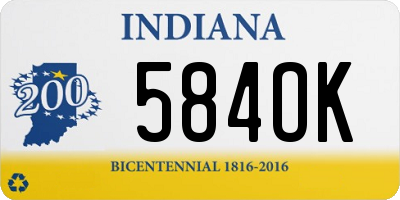 IN license plate 584OK