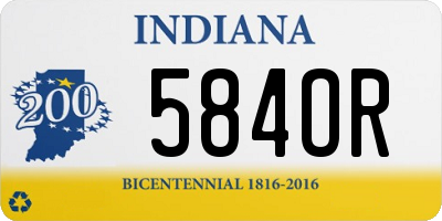 IN license plate 584OR
