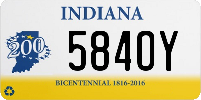 IN license plate 584OY