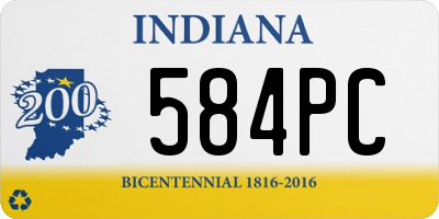 IN license plate 584PC