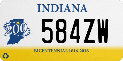 IN license plate 584ZW