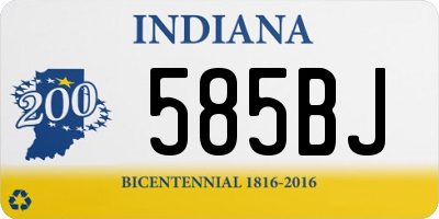 IN license plate 585BJ