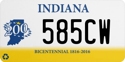 IN license plate 585CW