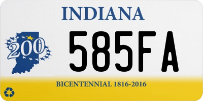 IN license plate 585FA