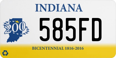 IN license plate 585FD