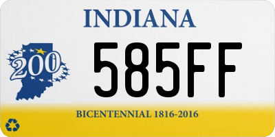 IN license plate 585FF