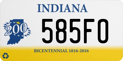 IN license plate 585FO