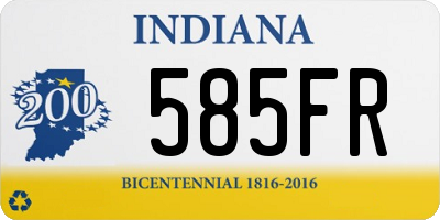 IN license plate 585FR